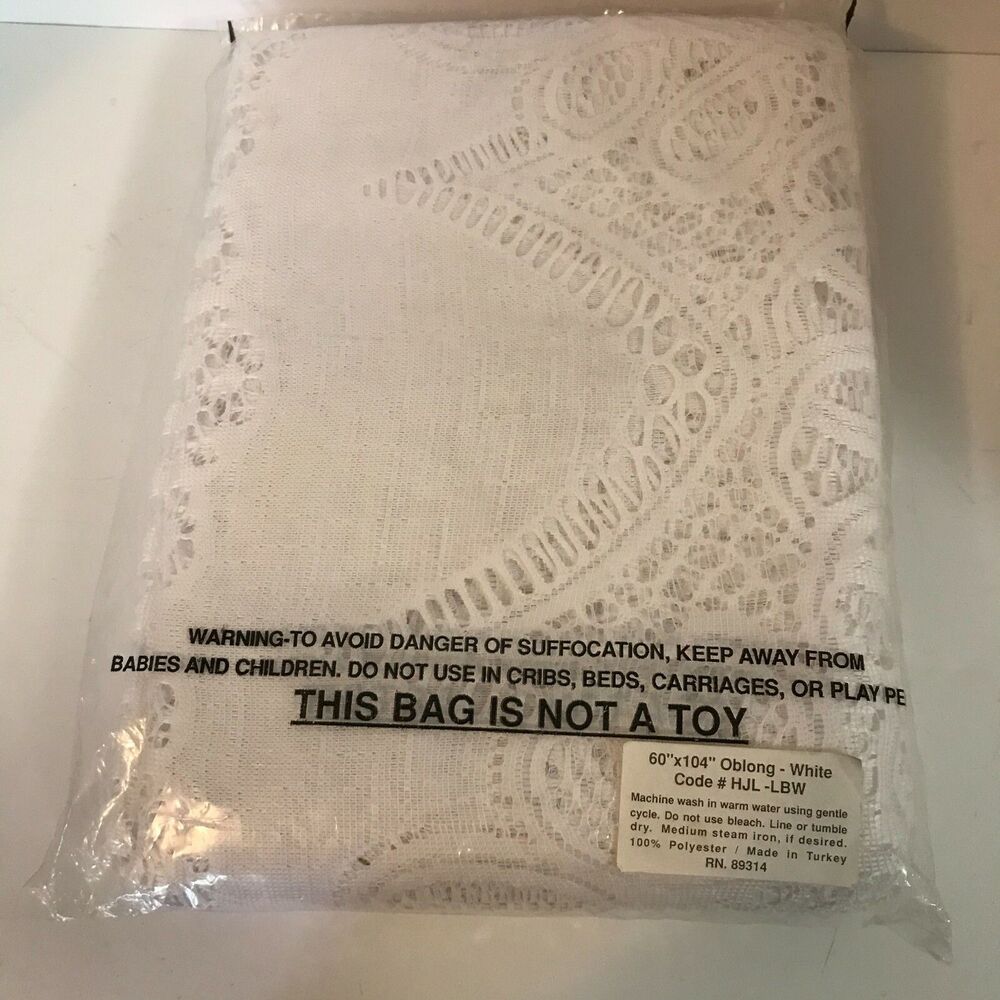 Vintage Lace Tablecloth 60x104'' Oblong 100% Polyester Machine Washable New in B